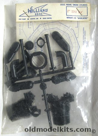 Williams Brothers 2 Inch Wright J-5 Whirlwind Engine Cylinder Kit - for Large Scale RC Aircraft - Bagged plastic model kit